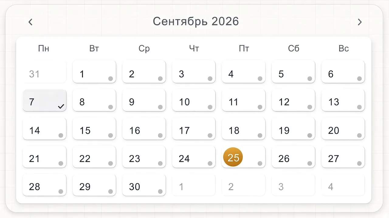 Следующая коррекция наращивания в календаре