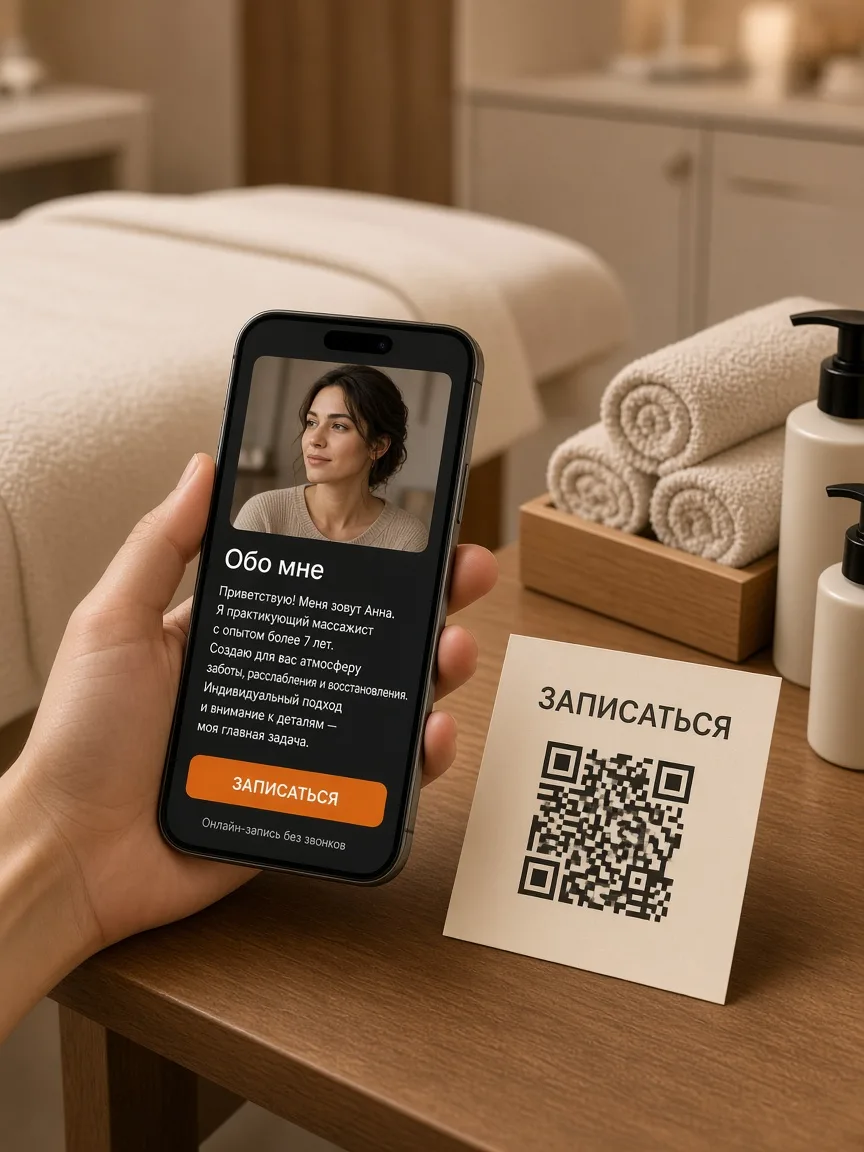 Ссылка и QR массажиста